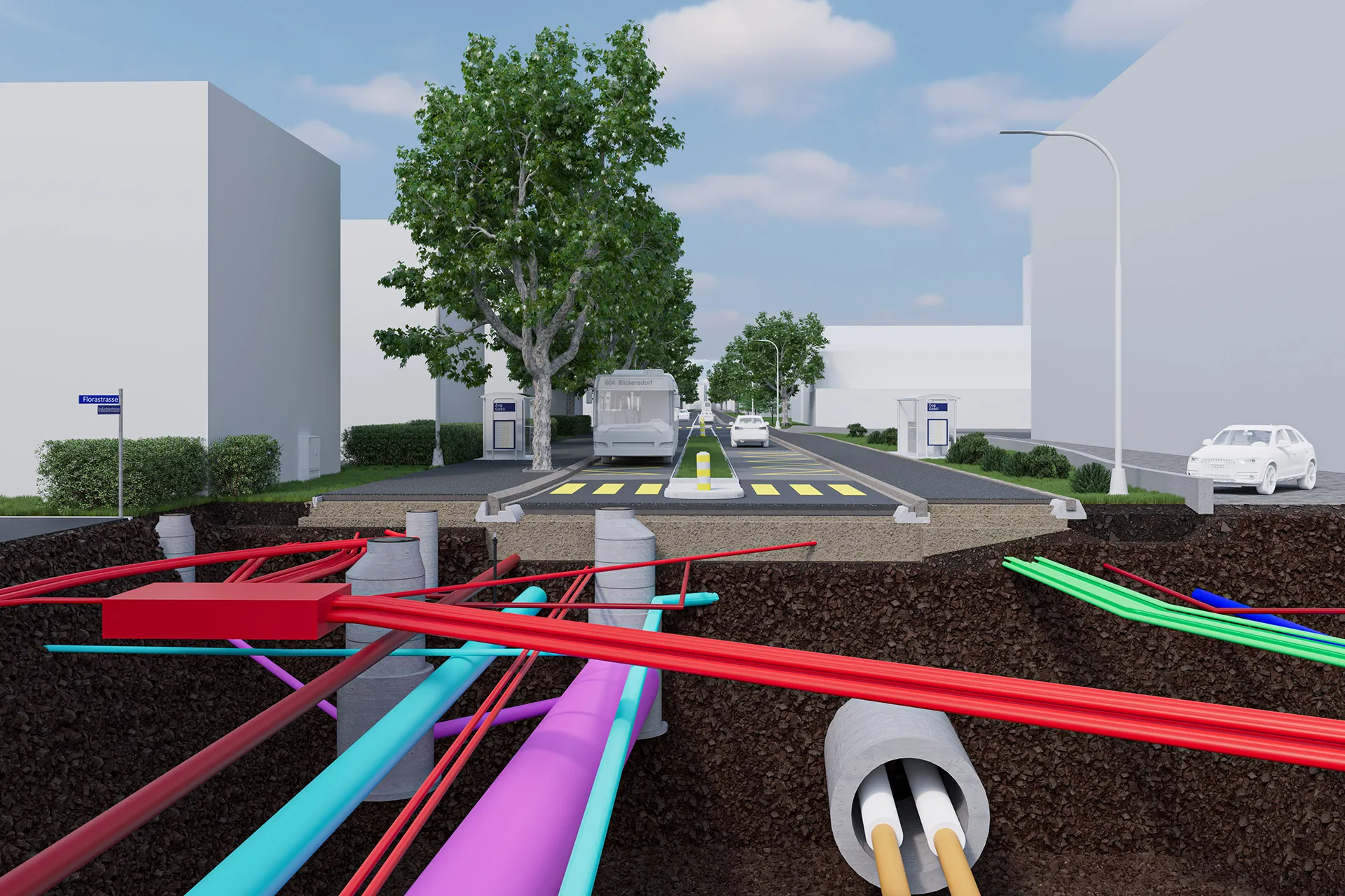 3D visualisation of the final state after completion of the works